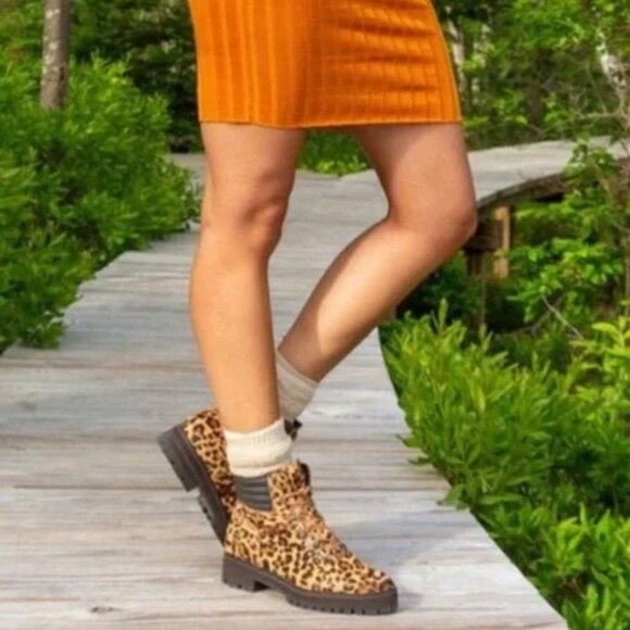 NWOT Timberland London Square Mid Hiker Cheetah Print Leather Boots - Size 7.5 - Picture 3 of 14